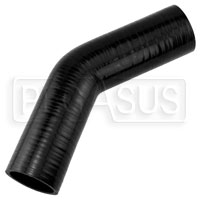 Click for a larger picture of Black Silicone Hose, 2 1/4" I.D. 45 degree Elbow, 6" Legs