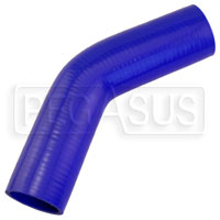 Click for a larger picture of Blue Silicone Hose, 2 1/4" I.D. 45 degree Elbow, 6" Legs