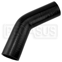 Click for a larger picture of Black Silicone Hose, 2 3/8" I.D. 45 degree Elbow, 6" Legs