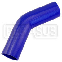 Click for a larger picture of Blue Silicone Hose, 2 3/8" I.D. 45 degree Elbow, 6" Legs