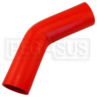 Click for a larger picture of Red Silicone Hose, 2 3/8" I.D. 45 degree Elbow, 6" Legs