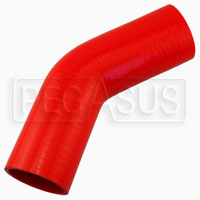Click for a larger picture of Red Silicone Hose, 2 3/4" I.D. 45 degree Elbow, 6" Legs