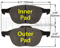 Click for a larger picture of Hawk Brake Pad, 04-09 Mazda 3, 5 (D1044)