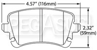 Click for a larger picture of Hawk Brake Pad, Audi A6/A8/S4/S6/S8, rear (D1018)