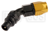 Click for a larger picture of Quick-Disconnect Plug to 12AN Hose End, 45 Degree, 5k Series