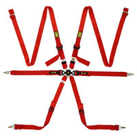 Click for a larger picture of OMP ONE 2x2 VERSA Endurance Red Harness, FIA, 2029