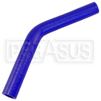 Click for a larger picture of Blue Silicone Hose, 3/4" x 5/8" 45 deg. Reducing Elbow