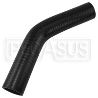 Click for a larger picture of Black Silicone Hose, 1 3/8 x 1 1/4" 45 deg. Reducing Elbow