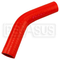 Click for a larger picture of Red Silicone Hose, 1 3/8 x 1 1/4" 45 deg. Reducing Elbow