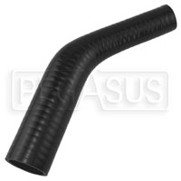 Click for a larger picture of Black Silicone Hose, 1 1/2 x 1" 45 deg. Reducing Elbow