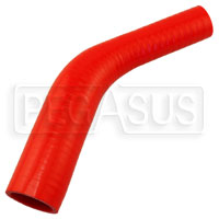 Click for a larger picture of Red Silicone Hose, 1 1/2 x 1" 45 deg. Reducing Elbow