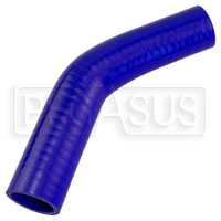 Click for a larger picture of Blue Silicone Hose, 1 1/2 x 1 3/8" 45 deg. Reducing Elbow