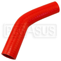 Click for a larger picture of Red Silicone Hose, 1 1/2 x 1 3/8" 45 deg. Reducing Elbow