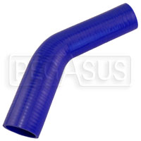 Click for a larger picture of Blue Silicone Hose, 1 3/4 x 1 1/2" 45 deg. Reducing Elbow