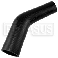 Click for a larger picture of Black Silicone Hose, 2 x 1 1/2" 45 deg. Reducing Elbow