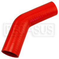 Click for a larger picture of Red Silicone Hose, 2 x 1 3/4" 45 deg. Reducing Elbow