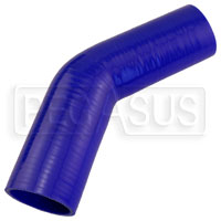 Click for a larger picture of Blue Silicone Hose, 2 1/4 x 2" 45 deg. Reducing Elbow