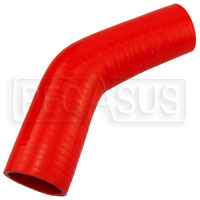 Click for a larger picture of Red Silicone Hose, 2 1/4 x 2" 45 deg. Reducing Elbow