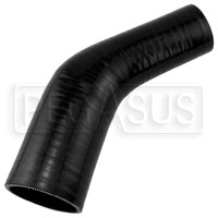 Click for a larger picture of Black Silicone Hose, 2 1/2 x 1 3/4" 45 deg. Reducing Elbow