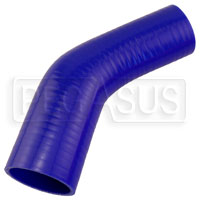 Click for a larger picture of Blue Silicone Hose, 2 1/2 x 2" 45 deg. Reducing Elbow