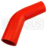 Click for a larger picture of Red Silicone Hose, 2 1/2 x 2" 45 deg. Reducing Elbow