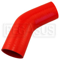 Click for a larger picture of Red Silicone Hose, 2 3/4 x 2 1/2" 45 deg. Reducing Elbow