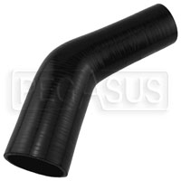 Click for a larger picture of Black Silicone Hose, 3 x 2 1/4" 45 deg. Reducing Elbow