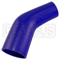 Click for a larger picture of Blue Silicone Hose, 3 x 2 1/4" 45 deg. Reducing Elbow