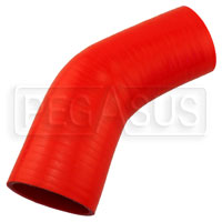 Click for a larger picture of Red Silicone Hose, 3" to 2 3/4" 45 deg. Reducing Elbow