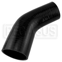 Click for a larger picture of Black Silicone Hose, 3 1/4 x 2 1/2" 45 deg. Reducing Elbow