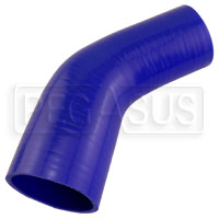 Click for a larger picture of Blue Silicone Hose, 3 1/4 x 2 1/2" 45 deg. Reducing Elbow