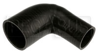 Click for a larger picture of Black Silicone Hose, 3.00" x 2 1/4" 90 deg. Reducing Elbow