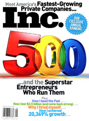 Inc. Magazine Cover, 2010 Inc 500/5000 Special Issue