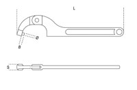Click for a larger picture of Beta 99ST/120-180 Adjustable Hook Wrench, Round, M120-M180