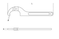 Click for a larger picture of Beta 99SQ/80-120 Adjustable Hook Wrench, Square, 80-120mm